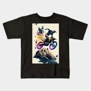 Dirt Bike Paint Splash Style Kids T-Shirt